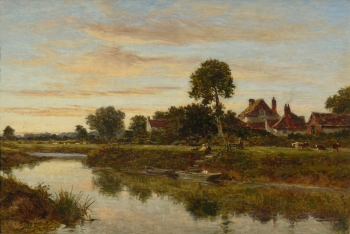 350x234 Oil Painting Benjamin Williams Leader Evening On The Severn - Leader Painting