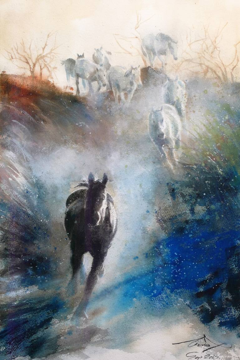 770x1155 Saatchi Art Leader (Wildlife Series) Painting By Kan Srijira - Leader Painting