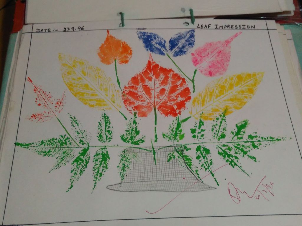 1024x768 Leaf Impression Painting 3 Steps - Leaf Painting