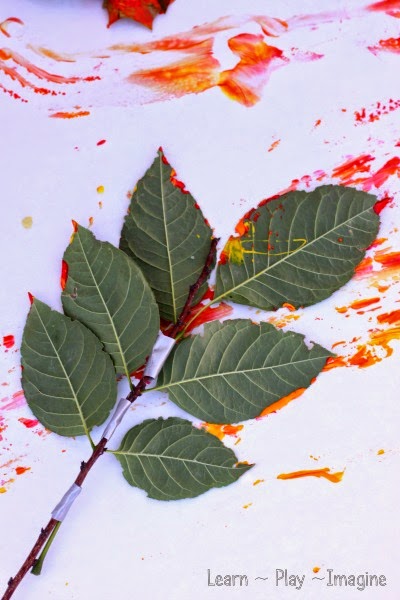 400x600 Painting With Leaves ~ Learn Play Imagine - Leaf Painting
