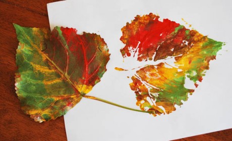 460x280 Painted Fall Leaf - Leaf Painting Art