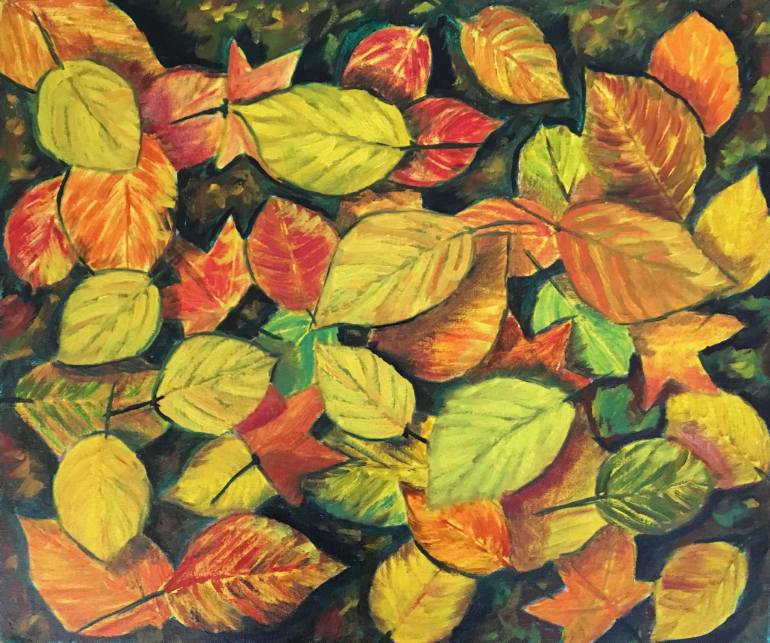 Leaves painting. Художник ф.Клименко 