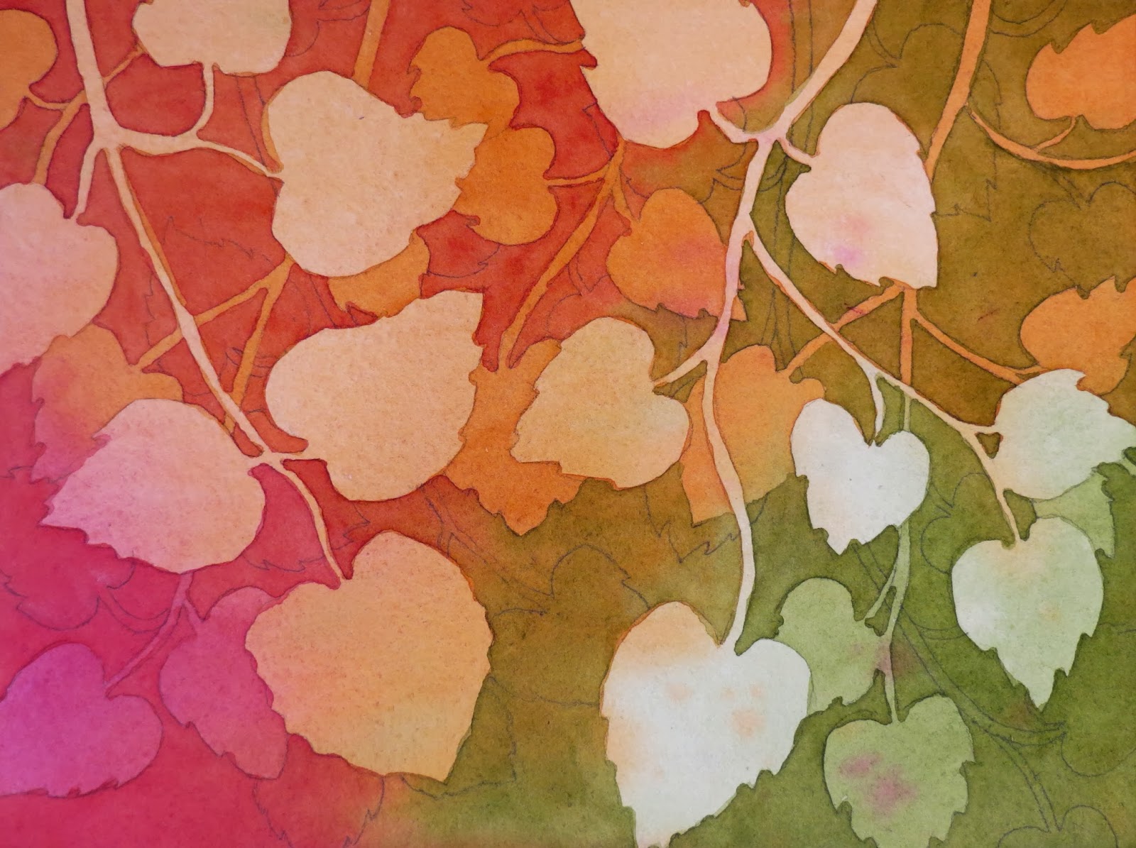 1600x1195 The Painted Prism Watercolor Workshop Negative Painting Of Aspen - Leaf Painting Art