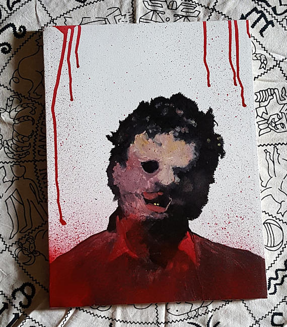 570x650 Leatherface Painting 12x16 - Leatherface Painting