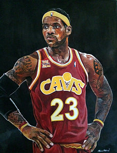 229x300 Lebron James Returns To The Cleveland Cavaliers Painting By - Lebron James Painting