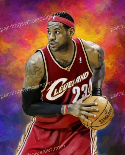 420x520 Fully Handmade Pop Art Celebrity Nba Lebron James Cavalier Oil - Lebron James Painting