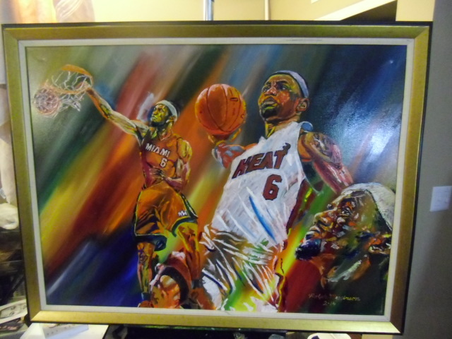 640x480 Ralph Megginson Artwork Lebron James Original Painting Acrylic - Lebron Painting