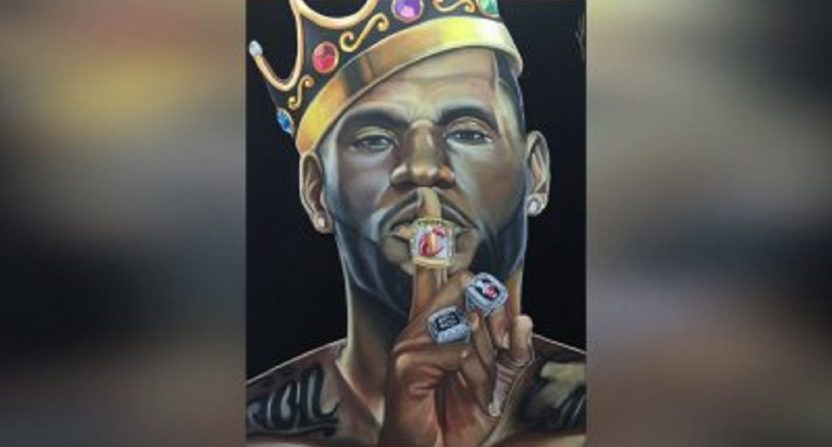 832x447 Thief Posts Photo Of Stolen Lebron James Painting Online, Gets Caught - Lebron Painting