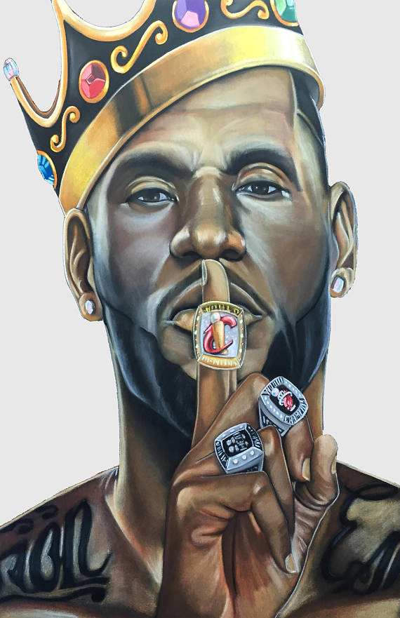 570x881 Brand Sale Dedeb 99b70 Lebron James Cartoon Cavs - Lebron Painting