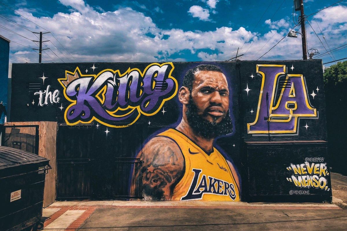 1200x800 Artist Of Lebron James Mural In La Paints Over It After - Lebron Painting