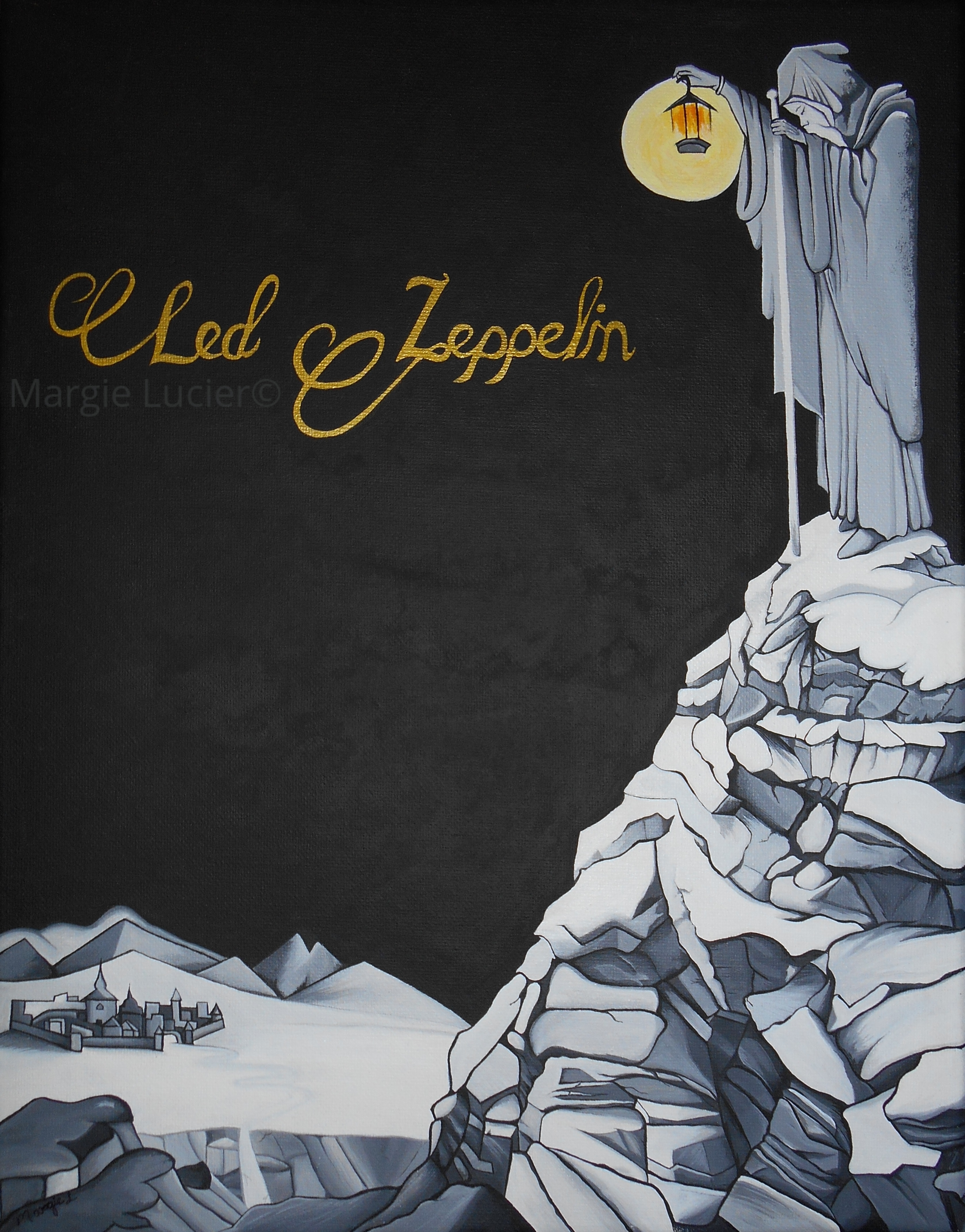 3354x4282 Led Zeppelin Painting, Acrylics, 18 X 24. - Led Zeppelin Painting