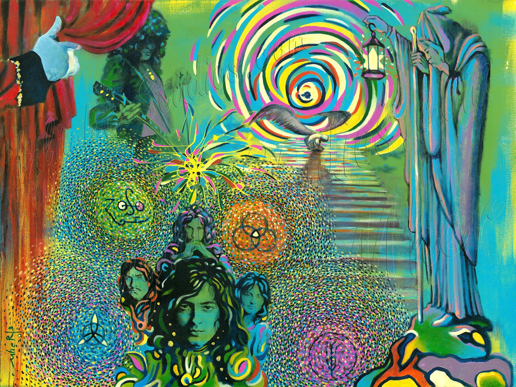 1680x1260 Led Zeppelin Inlight Studios - Led Zeppelin Painting