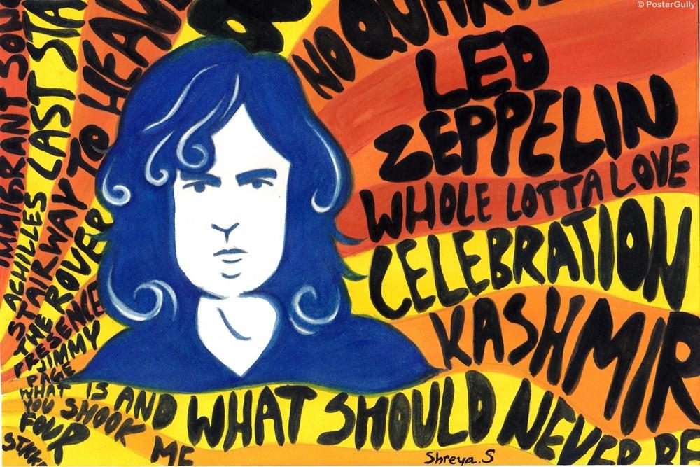 1000x667 Stylish Home Decor Online Led Zeppelin Painting Postergully - Led Zeppelin Painting