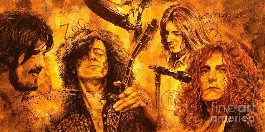 900x449 The Legend Painting By Igor Postash - Led Zeppelin Painting