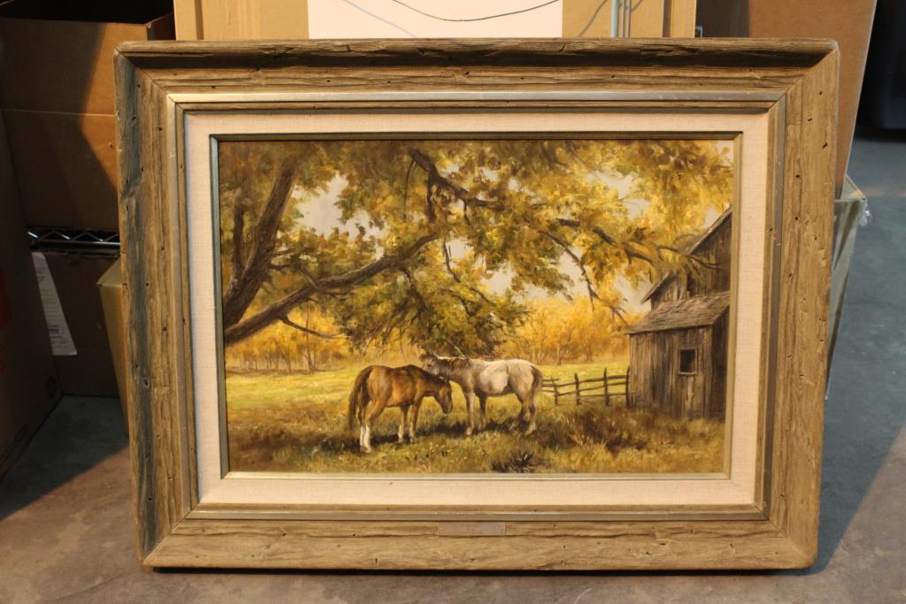 1024x683 In Obediance Oil Painting By Lee K Parkinson In Wood Frame - Lee K Parkinson Painting