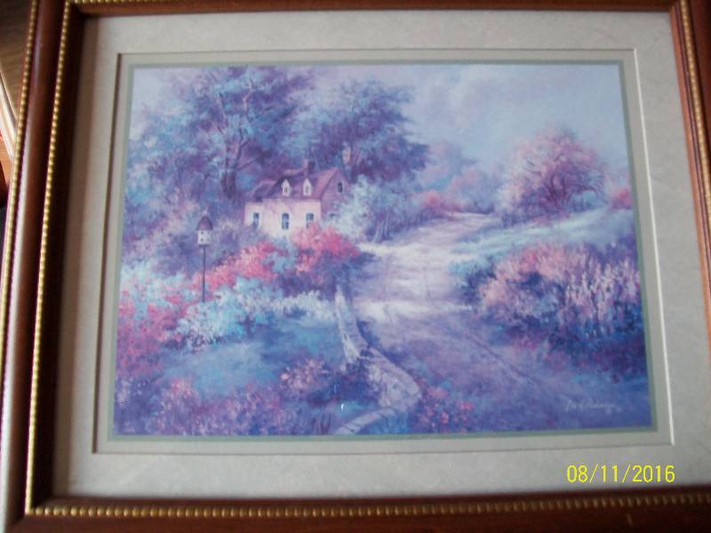 800x600 Wall Art Cottage By The Country Lane Signed By Lee K. Parkinson - Lee K Parkinson Painting Value