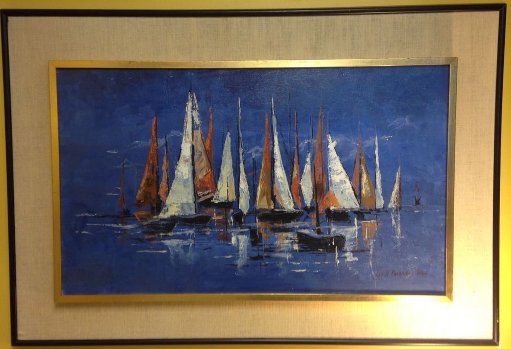1000x683 Lee K. Parkinson 1964 Vtg Oil Painting Sailboats Ocean Famous - Lee K Parkinson Painting Value