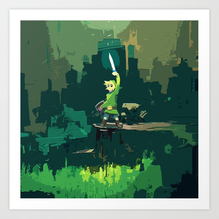 700x700 Legend Of Zelda Link Painting Art Art Print By Greenland Society6 - Legend Of Zelda Painting