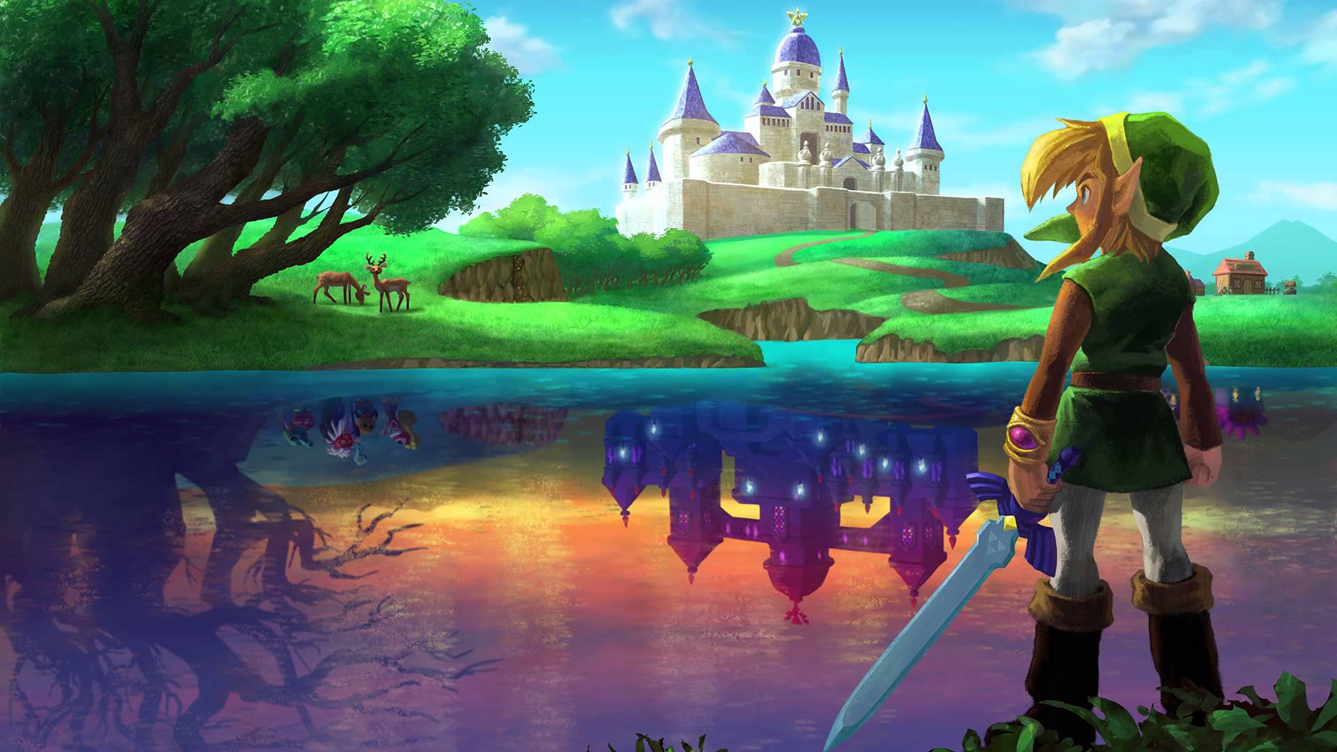 1920x1080 The Legend Of Zelda A Link Between Worlds - Legend Of Zelda Painting