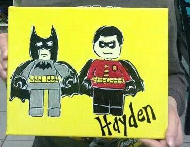 374x290 Lego Batman Canvas Painting Kids Canvas Painting - Lego Batman Painting