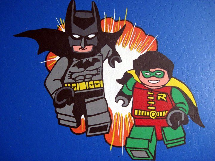 720x540 Lego Batman Painted Mural .can Be An Awesome Prop! Petey's 5th - Lego Batman Painting