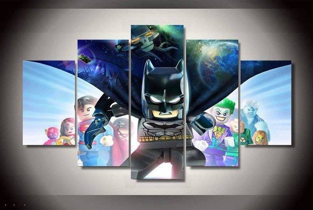 640x430 Living Room Decoration Pictures Printed Lego Batman Beyond Gotham - Lego Batman Painting