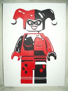 225x300 Canvas Painting Superhero Lego Batman Harley Quinn Art 16x12 Inch - Lego Batman Painting