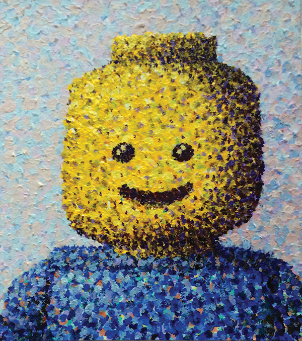 600x678 Lego Man Pointillism On Scad Portfolios - Lego Man Painting