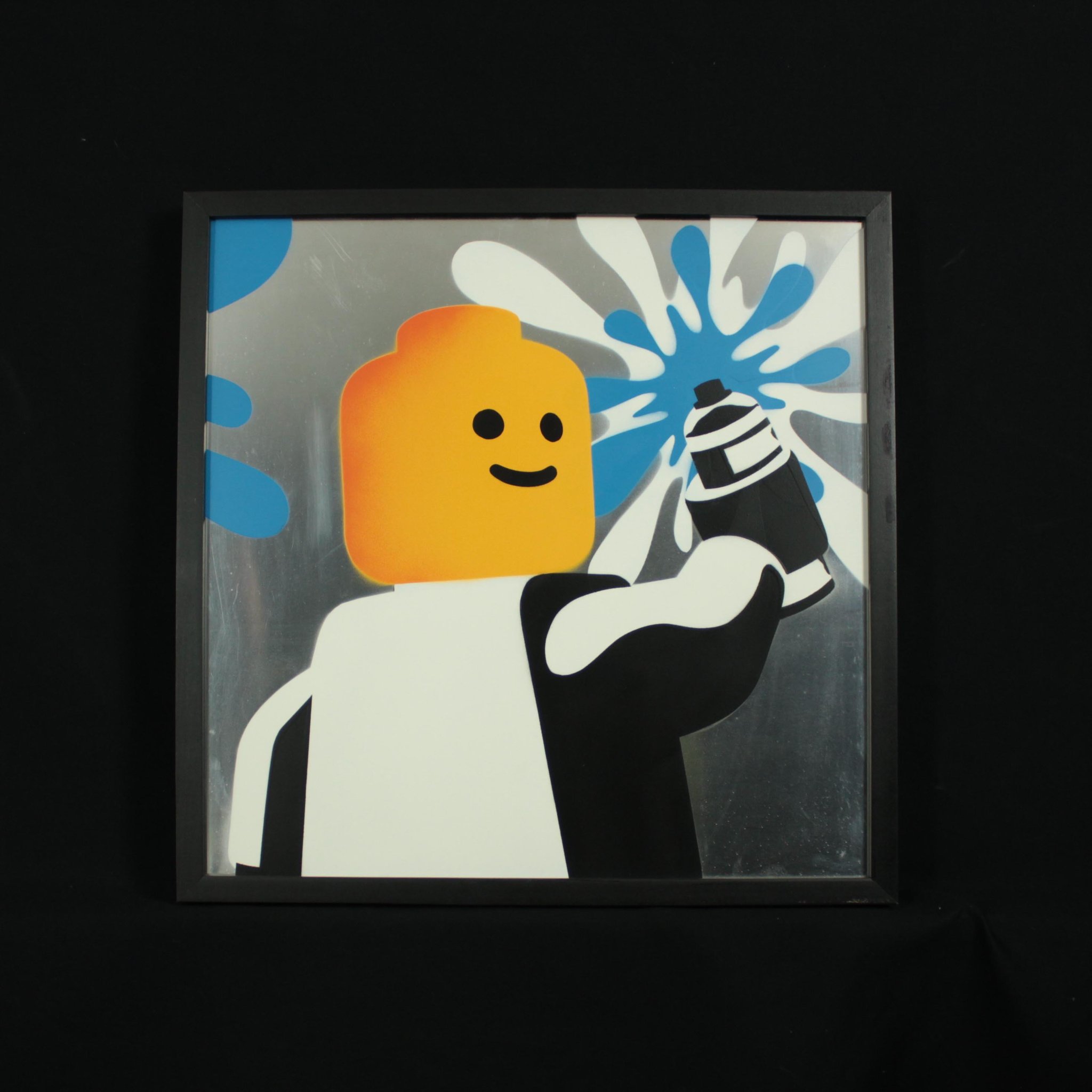 2048x2048 Ame72 Ny Splat Original On Aluminium - Lego Man Painting