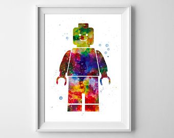 340x270 Lego Painting Etsy - Lego Man Painting
