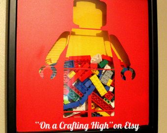 340x270 Set Of 4 Lego Man Art By Onacraftinghigh On Etsy Lego Room - Lego Man Painting