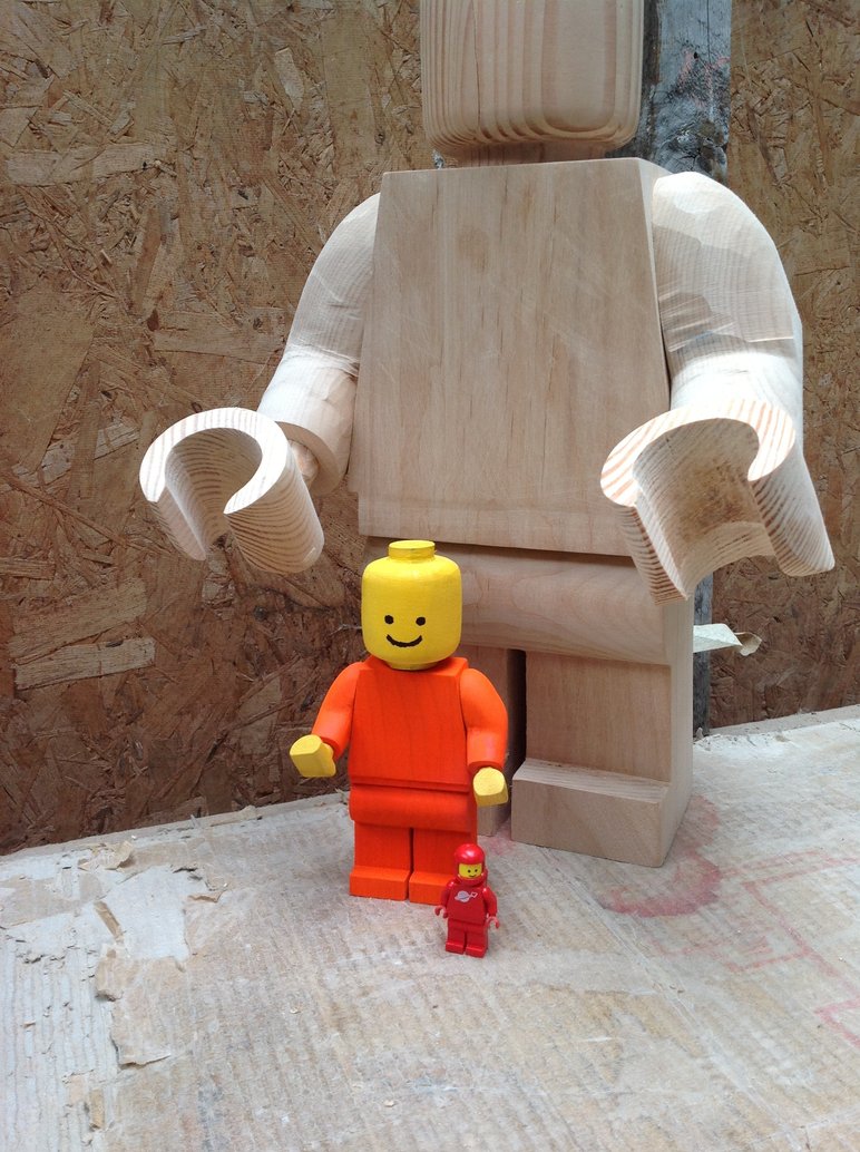 772x1034 Wooden Lego Man Painted By Ragskin - Lego Man Painting