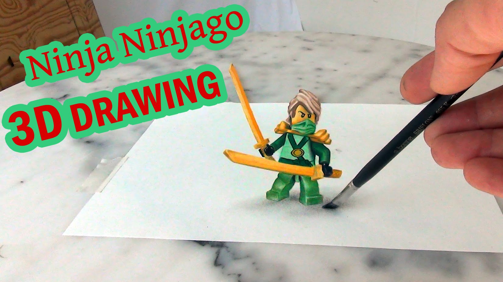 1652x929 Lego Ninja Ninjago Amazing Drawing In 3d Optical Illusion - Lego Ninjago Painting