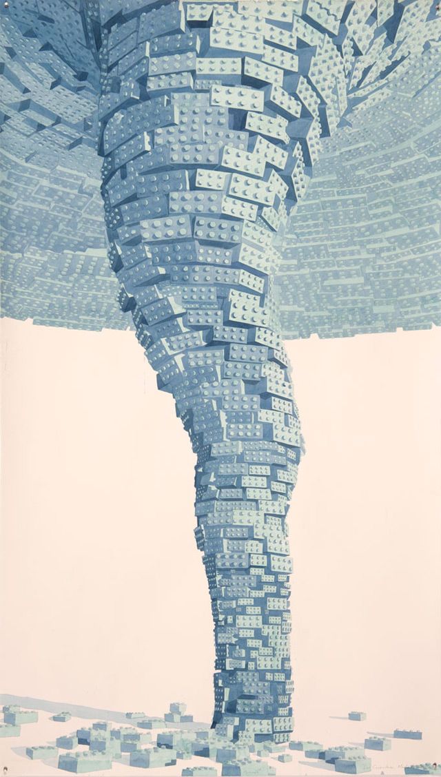 640x1128 Lego Watercolor Paintings By Los Carpinteros Lego, Watercolor - Lego Painting