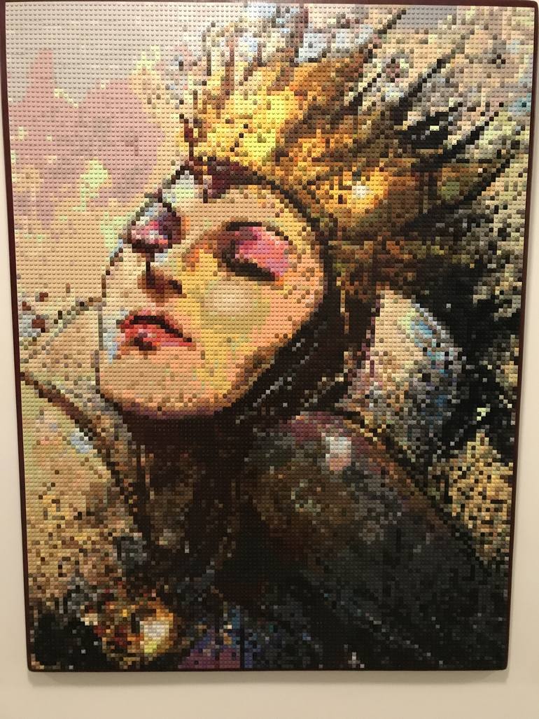 770x1027 Saatchi Art The Queen (17,328 Painted Lego Piece Mosaic) Painting - Lego Painting
