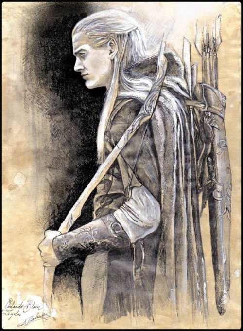 500x680 My Gift For You, Legolas, Is A Bow Of The Whispers In The Static - Legolas Painting