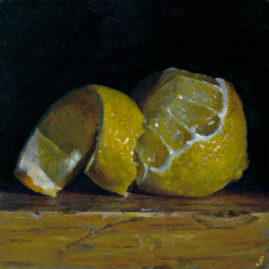 900x900 Peeled Lemon Painting By Jeffrey Hayes - Lemon Painting