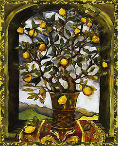 243x300 Lemon Tree Art Tile Ceramic Wall Hanging Print Painting Home - Lemon Tree Painting