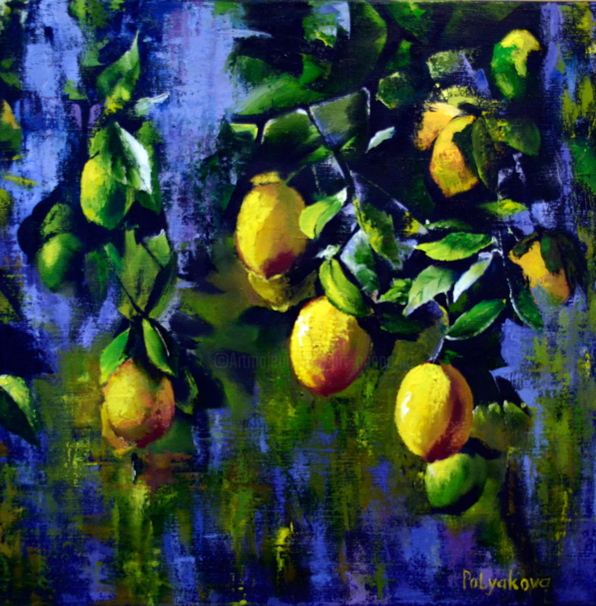 1181x1200 Lemon Tree, Canvas Oil (Panno4ki.art) - Lemon Tree Painting