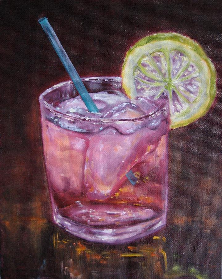 719x900 Pink Lemonade Painting By Tamara Geddes - Lemonade Painting