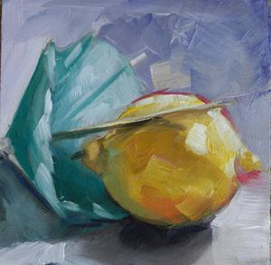 300x294 Time For Lemonade, 5 X 5 Expressive Oil Painting Andie Freeman - Lemonade Painting