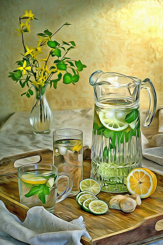 570x857 Lemonade Canvas, Fruit Art, Kitchen Wall Art, Lemonade Print - Lemonade Painting