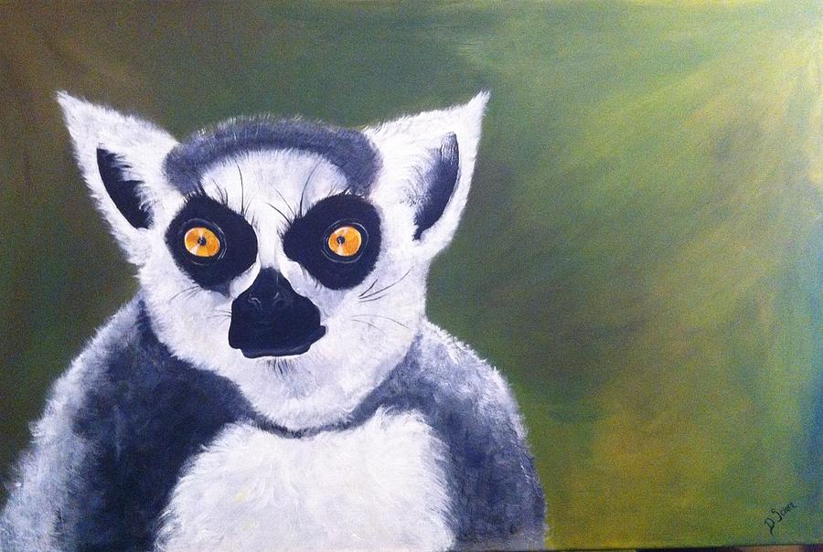 900x604 Ring Tailed Lemur Painting By Danielle Sciara - Lemur Painting
