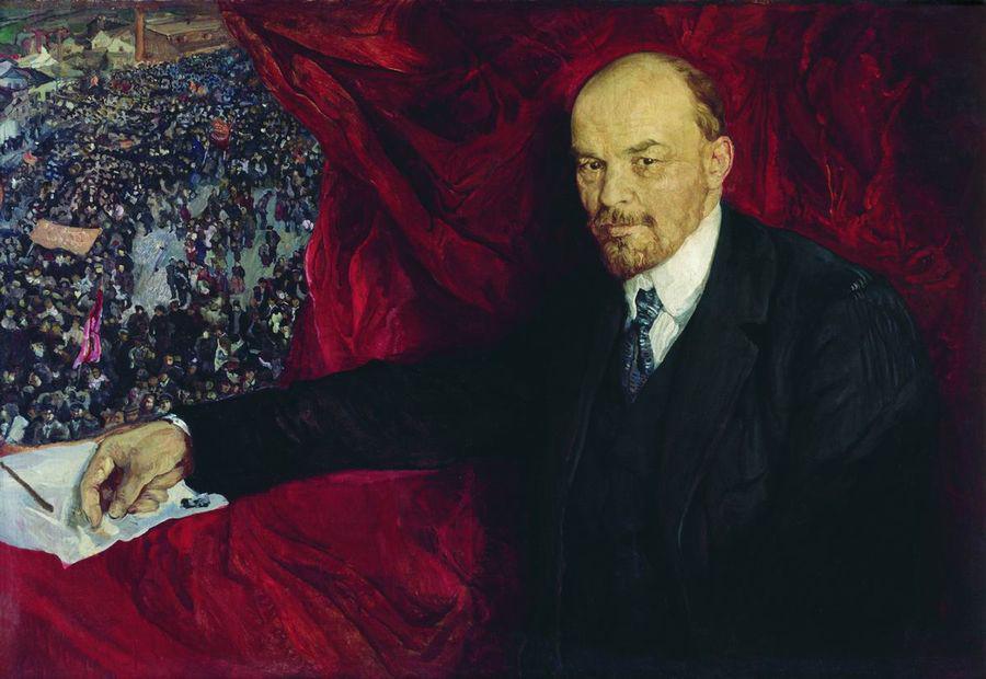 900x620 Lenin With A Manifesto Painting Isaak Brodsky Oil Paintings - Lenin Painting