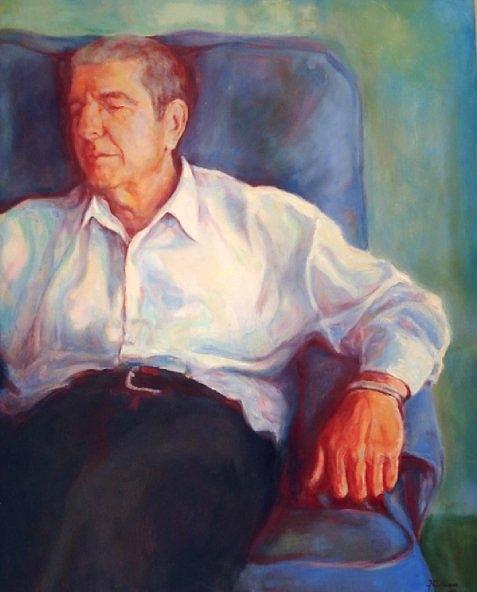 477x592 Leonard Cohen Painting By Germa Marquez - Leonard Cohen Painting