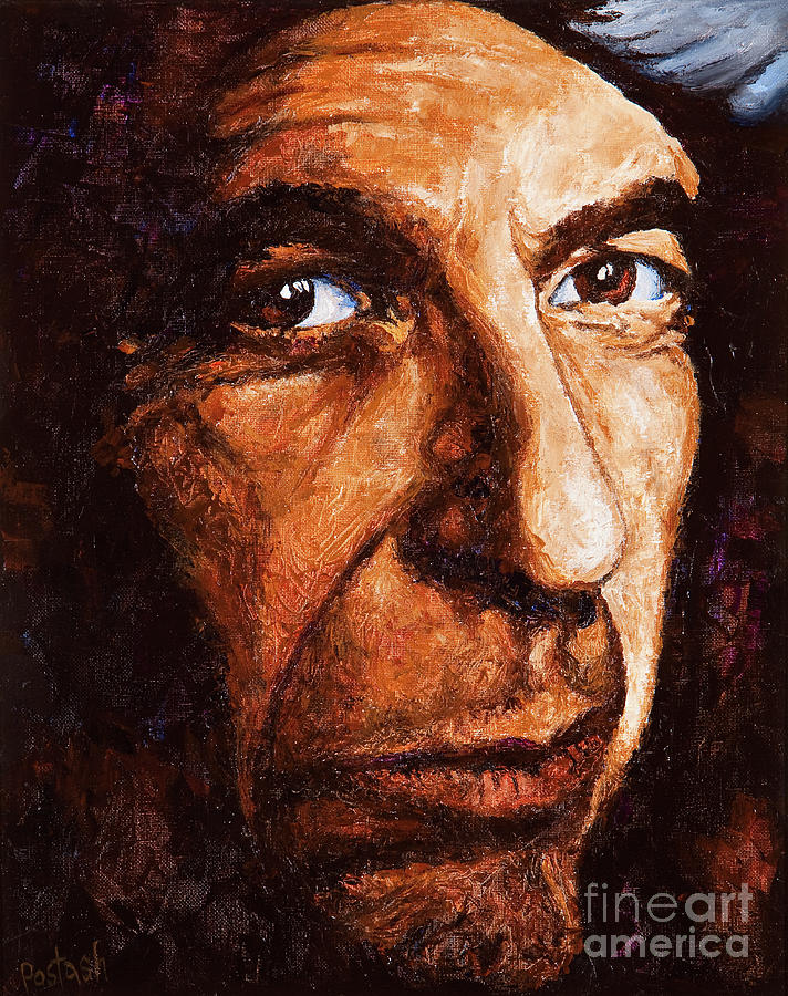 712x900 Leonard Cohen Painting By Igor Postash - Leonard Cohen Painting