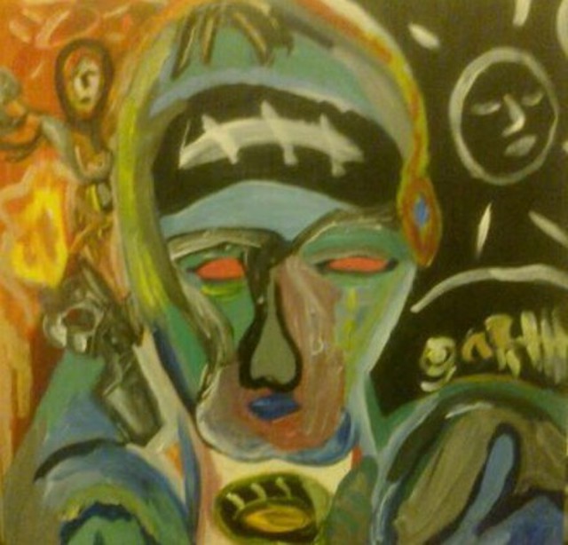 640x614 Terry Dower - Leonard Cohen Painting