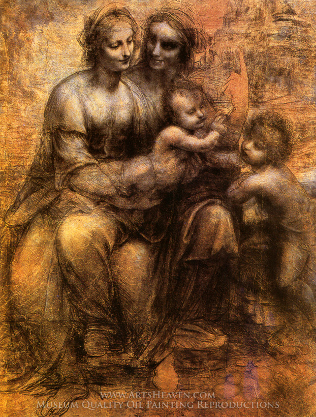 622x820 Reproduction Painting Leonardo Da Vinci Virgin And Child With St - Leonardo Da Vinci Painting