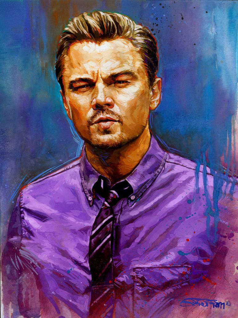 773x1033 Leonardo Dicaprio Gouache Painting By Sebastiancheng Men - Leonardo Dicaprio Painting