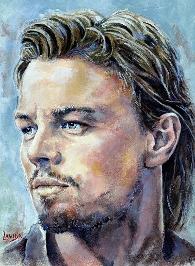 402x548 Leonardo Dicaprio Painting By Janet Lavida - Leonardo Dicaprio Painting